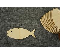 (WX6) Wooden Fish Shapes Gift Tags Craft Decoration Decoupage Room Hanging Embellishment