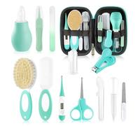 WXA Baby Healthcare and Grooming Kit with Nail Clippers, Scissors, Infant Grooming Kit for Newborns (18 in 1, Green)