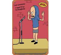 WXAOLEBE Beavis & Butt-Head Cornholio Tin Painting Tin Sign Metal Sign Vintage Metal Poster Home Wall Decoration, Multicolor, 8In X 12In