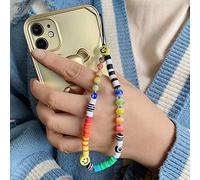 Wxbc New Multicolor Mobile Phone Chain Handmade Strap Lanyard Beads Smile LOVE Letter Charm Anti-lost Cellphone Case Rope For Women-NO.22