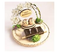WXBCDS Wooden Ring Pillow 1pc Love Married Ring Pillow Holder Propose