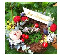 WXBCDS Wooden Ring Pillow 1pc Love Married Ring Pillow Holder Propose