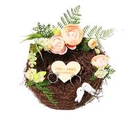 WXBCDS Wooden Ring Pillow 1pc Love Married Ring Pillow Holder Propose