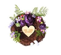 WXBCDS Wooden Ring Pillow 1pc Love Married Ring Pillow Holder Propose
