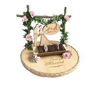 WXBCDS Wooden Ring Pillow 1pc Love Married Ring Pillow Holder Propose