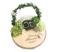 WXBCDS Wooden Ring Pillow 1pc Love Married Ring Pillow Holder Propose