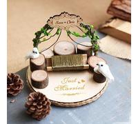 WXBCDS Wooden Ring Pillow 1pc Love Married Ring Pillow Holder Propose