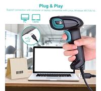 WXCHISU Barcode Scanner for Computer, Handheld 1D Barcode Reader for Retail, Supermarket, Warehouse, Fast Scanning with, Plug and Play for Linux, Manual and A