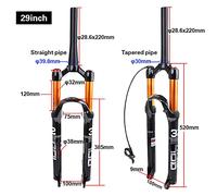 WXCHISU Mountain Bike Forks, Magnesium Alloy Forged Suspension Fork, Air Chamber Adjustable, Rebound Lockout Knob, Strengthened Arch Design, 100mm Smooth Stanchion (Manual control)