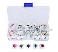 WXCHISU Polymer Clay Doll Eyes, No Bubbles, Centered Pupils, Colored Bright Eyeballs for Doll Making, DIY Craft Projects, Halloween Decorations (16MM60 pieces per box)