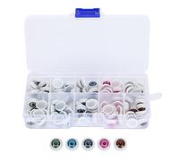 WXCHISU Polymer Clay Doll Eyes, No Bubbles, Centered Pupils, Colored Bright Eyeballs for Doll Making, DIY Craft Projects, Halloween Decorations (12MM100 pieces per box)