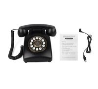 WXCHISU Retro Telephone Audio Message Recorder, Built-in 8GB Memory, BT Speaker Function, 1200mAh Battery, Easy Operation for Nostalgic Party Recording (Black)