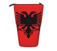 WXCJWD Albanian Flag Pencil Telescopic Retractable Pencil Portable Makeup Bag and Stationery Storage Box Suitable for Office environments