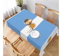 WXCJWD Argentine flag Rectangle Tablecloth Linen Textured Waterproof & Stain Resistant Table Cloth Wrinkle Free Decorative Fabric Farmhouse Table Cover for Dining/Party/Buffet/Wedding, 60 * 90 In.