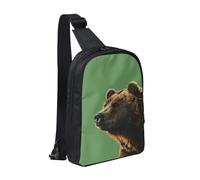 WXCJWD Bear watching from a distance Crossbody Bags for Women Men Trendy Sling Bag Bakpack Casual Chest Bag with Convertible Shoulder Strap.
