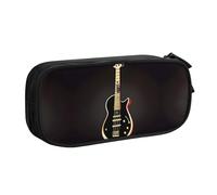 WXCJWD Black Guitar Pencil Case for Large Simple Multifunctional Pencil Bag for Office
