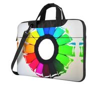 WXCJWD Colored crayon circles 15.6 inch Laptop and Tablet, Sleek Design, Durable and Water-Repellent Fabric, Business Casual