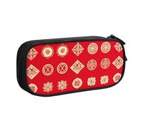 WXCJWD Display of Auspicious Icons Pencil Case for Large Simple Multifunctional Pencil Bag for Office