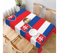 WXCJWD Flag of Slovakia Rectangle Tablecloth Linen Textured Waterproof & Stain Resistant Table Cloth Wrinkle Free Decorative Fabric Farmhouse Table Cover for Dining/Party/Buffet/Wedding, 60 * 90 In.