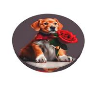 WXCJWD Gentleman-like dog 13 inch Round Bar Stool Seat Covers Washable Stool Cushion Slipcover Elastic Bar Chair Covers for 12-14 Inch Chair