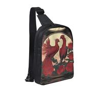 WXCJWD Phoenix and Rose Crossbody Bags for Women Men Trendy Sling Bag Bakpack Casual Chest Bag with Convertible Shoulder Strap.