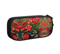 WXCJWD Red Geraniums Pencil Case for Large Simple Multifunctional Pencil Bag for Office
