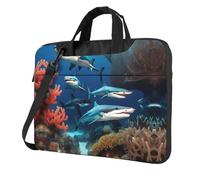 WXCJWD Submarine shark coral 15.6 inch Laptop and Tablet, Sleek Design, Durable and Water-Repellent Fabric, Business Casual