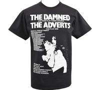 WXCNUK Mens Punk Damned & The Adverts Gaye Advert Gig Guide Poster 1977 O-Neck 100% Cotton Casual Unisex T-Shirt Black