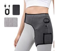 Wxeadu Cordless Hip Heating Pad for Sciatica Pain Relief, 3 Temp Adjustable Hip Heat Pad with 6 Massage Modes, Heated Hip Wrap with 5000mAh Power Bank, Electric Portable Hip Brace for Women, Men