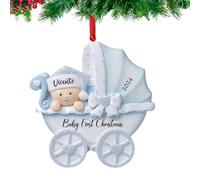 Wxexopowk Personalised Baby's First Christmas Bauble - Baby First Christmas Tree Decoration, Girl Boy Personalised Christmas Bauble 2024, Customised Name, Personalised Xmas Tree Decorations,Blue