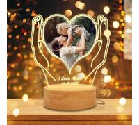 Wxexopowk Personalised Heart Photo Frame Lamp Gifts,Custom Night Light with Picture Name,Mum Gifts for Mothers Day for Mum Daughter Wife Family,Original Gift for Women Mothers Day Birthday Anniversary