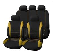 WXEXUDIN 5 Seats Car Seat Cover Sets For VW Taigo 2021 2022 2023 2024,Full Set Front Rear Seat Cover Protectors Breathable Waterproof Auto Interior Accessories,Yellow