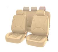 WXEXUDIN Car Seat Cover For SsangYong Actyon Korando Kyron,PU Leather Full Set Front And Rear Seat Protectors Breathable Seat Covers Cushions Car Seat Accessories, Beige