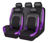 WXEXUDIN Car Seat Covers For Audi A1 A2 A3 A4 A6 A7 A8,Auto Full Set Seat Cushion Covers 5-seater PU Front Rear Seat Protectors Custom Breathable Accessories,E/Purple