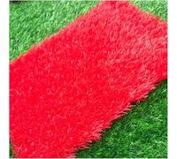 WXF86djl Artificial Grass Breathable Soft Grass Roll High-density Courtyard Grass Carpet Anti Slip Carpet Garden Pet Grass Mat(Rosso)