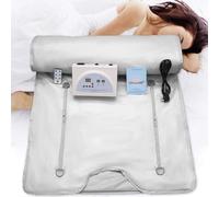 WXF86djl Sauna Blanket with Zipper, 2 Zone Digital Far-Infrared (FIR) Oxford Sauna Heating Blanket, Weight Loss Body Shaper Detox Therapy Anti Ageing Beauty Machine (Silver)