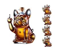 WXFFZ French Bulldog Whiskey Bottle 10 Oz Engraved Bulldog Shaped Creative Red Wine Decanter Whiskey Tasting Glasses Gifts Home Gift for Men for Whiskey Lovers