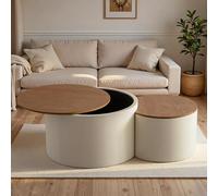 WXFKLDJ White Nesting Coffee Tables Set of 2 with Storage