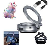 WXFLOVEXMH Maggrip Pro 360 2.0, Fall Car Electric Suction Cup Vacuum Magnetic Phone Holder, Compatible with Smartphones, Car Mount, Silver