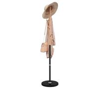 WXGTBKPR Coat Stand, Hallway Clothes Rack Made of Iron & Beech Wood | 6 hooks for organisation, sturdy marble base, industrial design