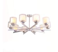 WXHC Creative Personality Fashion Light Luxury Chandeliers,Dining,E27 Nordic Simple Modern Atmospheric Chandeliers,Kitchen Lamps,Creative High-end Living Room Chandeliers-Sand and Silver 10 Head