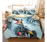 WXhGY 3D Printed Duvet Cover Single size F1 Racing Car 3pcs Bedding Set 55.1x78.7 inch Ultra Soft Easy Care Hypoallergenic Microfiber Quilt Cover + 2 Pillowcases 19.7x29.5 inch with Zipper Closure