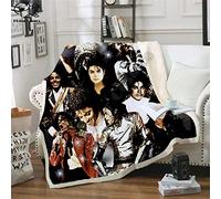 WXhGY Sherpa Blanket Black Double/Twin Size (150x200cm) Michael Jackson,Super Soft Fluffy Fuzzy Comfy Reversible Fleece TV Blankets and Throws for Sofa Couch Bed,Perfect for Gift Children and Adult