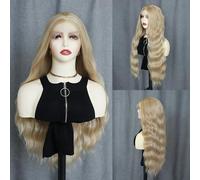 WXHWCX Long Wave Synthetic Lace Front Wig Middle Synthetic Hair Wig for Women Party Daily Wear