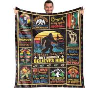Wxiben Bigfoot Throw Blanket Gifts - Big Foot Sasquatch Gifts for Men Women Bigfoot Lovers Outdoor Camper Hide and Seek Gift Big Foot Blanket Funny Idea for Couch Bed Sofa Living Room 60x50