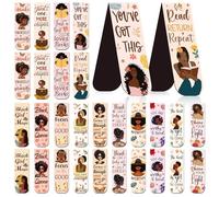 Wxiben Black Girl Magnetic Bookmark - 30 Pcs Black Women Inspirational Quotes Book Mark Magnets Reading Bookmarks Magnetic African American Women Book Markers Page Clip for Students Teachers Gifts