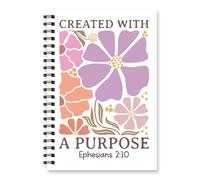 Wxiben Boho Floral Spiral Notebook - Bible Verse Notebook Journal Christian Inspirational Hardcover Notebook Journaling Gifts for Women Note Taking Church Office Bible Study Supplies 5.5x8.3 Inch
