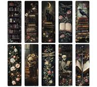 Wxiben Dark Romance Bookmarks Gifts - 20 Pcs Gothic Flower Bookmark Retro Aesthetic Book Mark Skull Plants Dragonfly Page Marker Clip Gift for for Women Students Teachers Bookish Book Lovers Reading