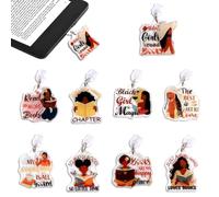 Wxiben Dust Plug Charm for Kindle - 9 Pcs Black Girl Dust Plugs Compatible with Type C/USB C Bookish Port Pendant Plug Cover Accessories Gifts for Phone E-Reader Book Lover Women Men Teachers Students