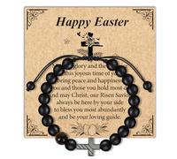Wxiben Easter Gifts Bracelet for Men - Eggs Bracelets Gift Happy Easter Nature Stone Bracelets Easters Basket Stufers Gifts Party Favors for Adults Him Friends Nephew